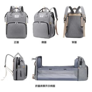 Classic 2-in-1 Diaper Bag Backpack with Portable Baby Bed