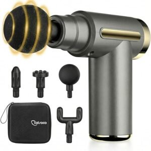 Mini Portable Electric Massage Gun | Deep Tissue Muscle Massager with 4 Heads