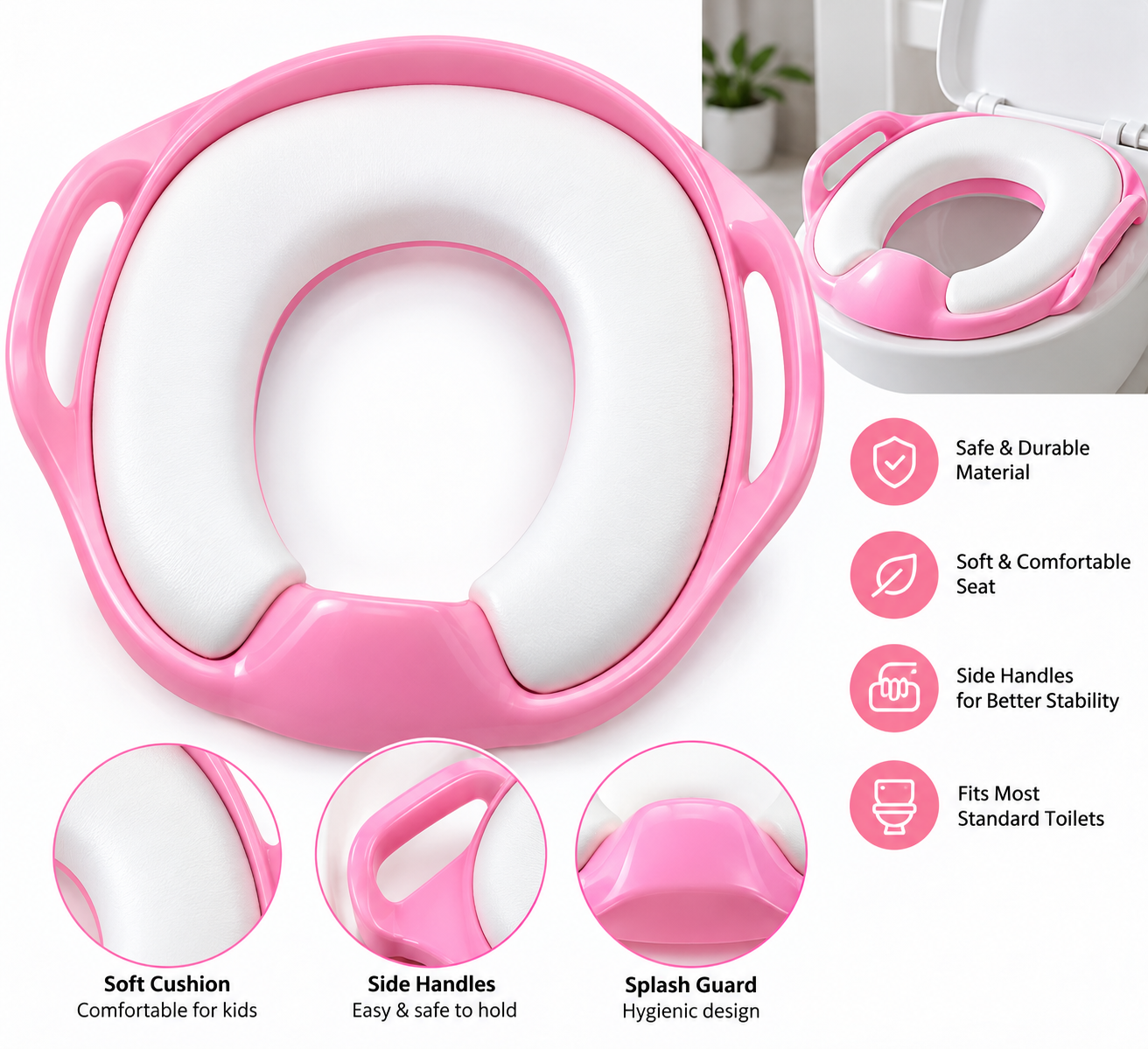 Baby Soft Toilet Seat Reducer – Toddler Potty Training Seat 2